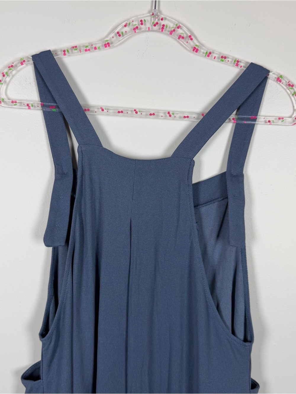 Halara Easy Breezy Wide Leg Overalls Blue Waffle Knit Jumpsuit Large 02682434 - Picture 8 of 13